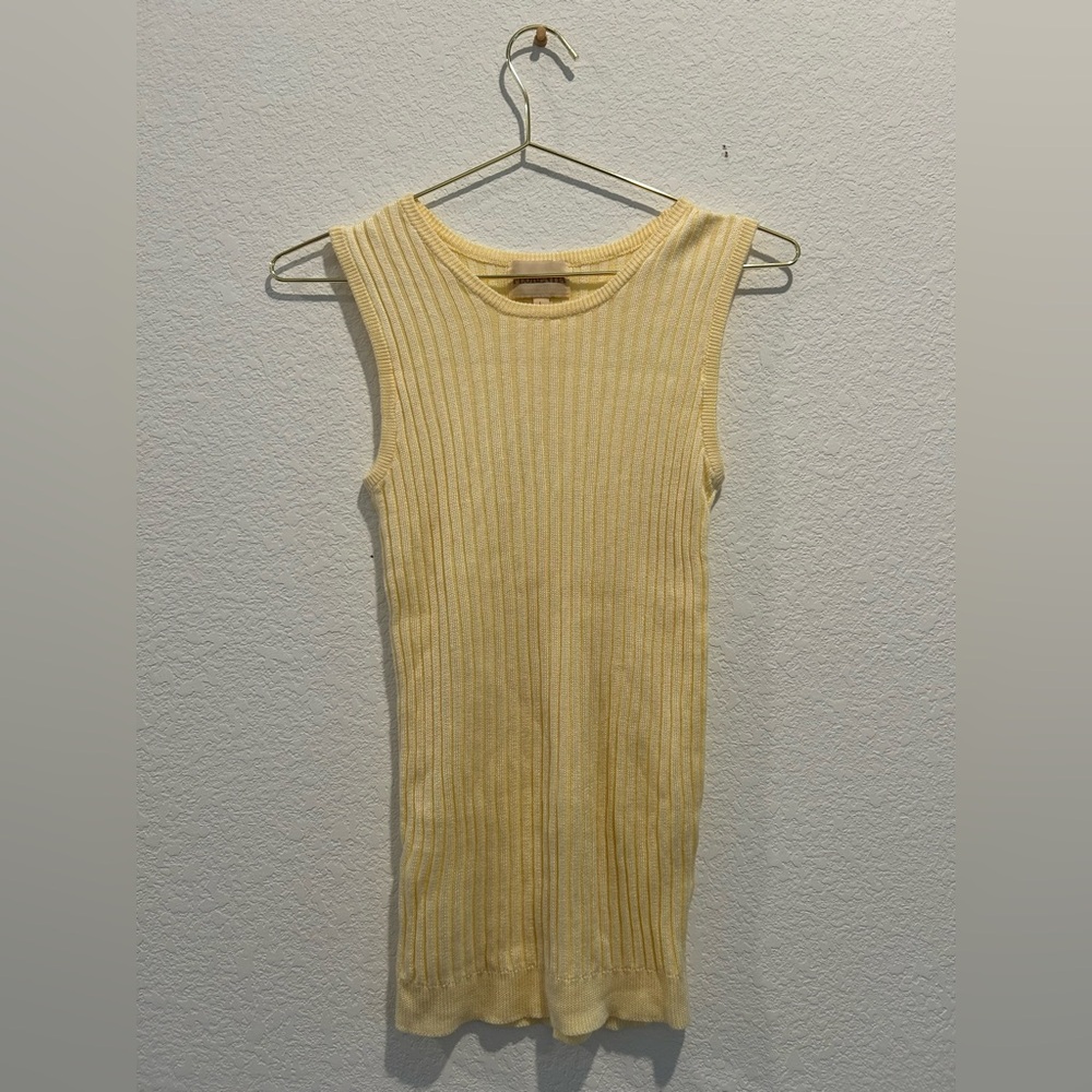 Florentia butter Yellow thick Ribbed knit Sweater tank top
